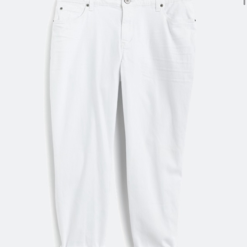 STS Blue Darren Roll Cuffed Girlfriend Jeans – White | Size 16